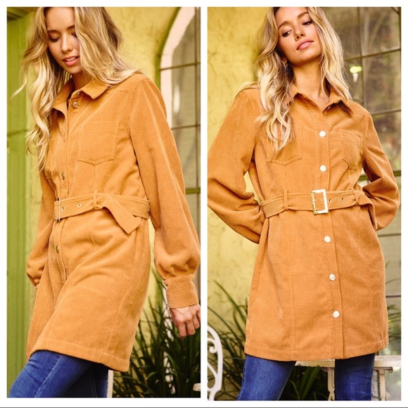 09 Fabulous Retro Chic Corduroy Trench Jacket - Picture 6 of 6